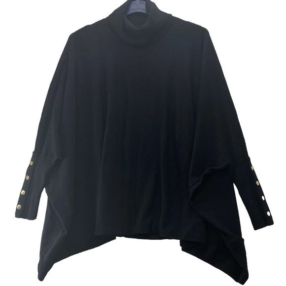 Alfani Women's Black Turtleneck Poncho Sweater, Size 3X - Picture 1 of 14